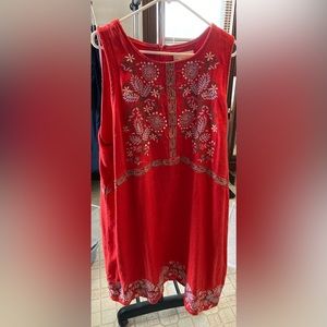 Anthropologie Red Dress